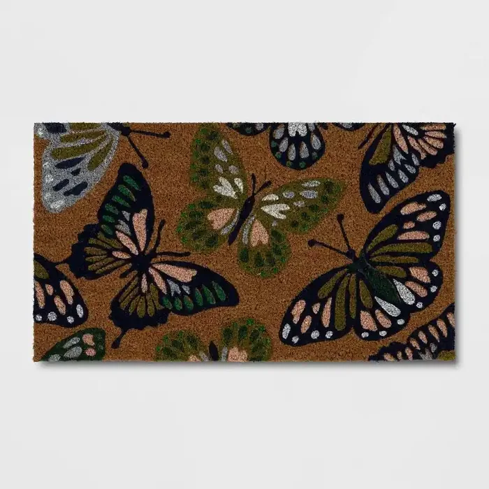 1‘4″x2‘4″ Butterfly Outdoor Coir Doormat – Room Essentials™