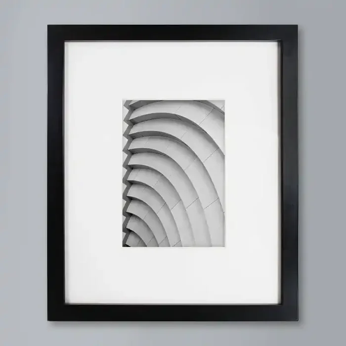 10″ x 12″ Matted to 5″ x 7″ Thin Gallery Frame Black – Threshold™ Modern Wall Decor, Beveled Acid-Free Mat