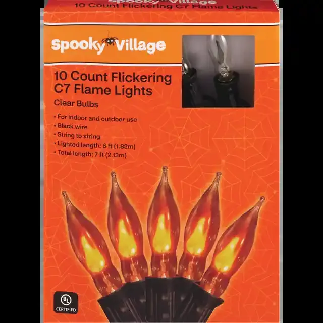10Ct Ul Flickering C7 Flame Lights