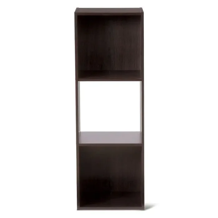 11″ 3 Cube Organizer Shelf Dark Brown – Room Essentials™ Stackable Bookcase, Particle Board, 11 Inch Storage Cubes