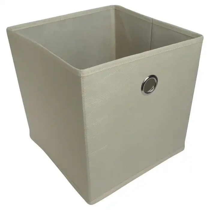 11″ Fabric Cube Storage Bin Cream – Room Essentials™ Square Beige Storage, 11 Inch System Compatible, 25 lb Capacity