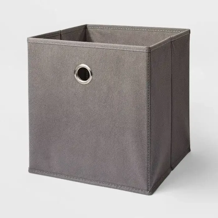 11″ Fabric Cube Storage Bin Warm Gray – Room Essentials™ Square Storage, 11 Inch System Compatible, 25 lb Capacity