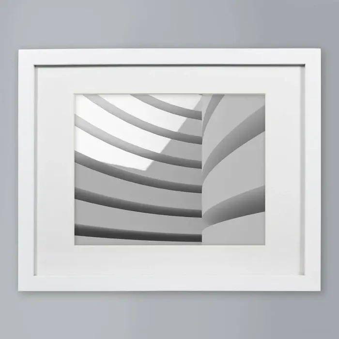 11″ x 14″ Matted to 8″ x 10″ Single Picture Gallery Frame White – Threshold™ Modern Style, Beveled Acid-Free Mat, MDF Composite