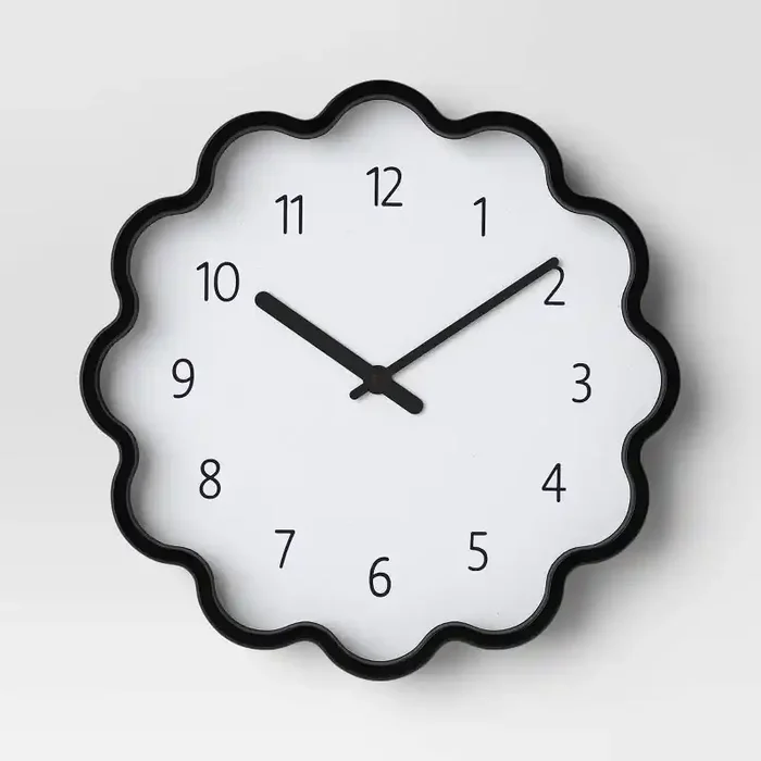 12″ Wavy Wall Clock Black – Room Essentials™