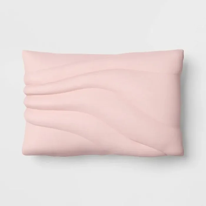 12″ x 18″ Lumbar Cotton Jersey Quilted Puff Throw Pillow Pink – Room Essentials™