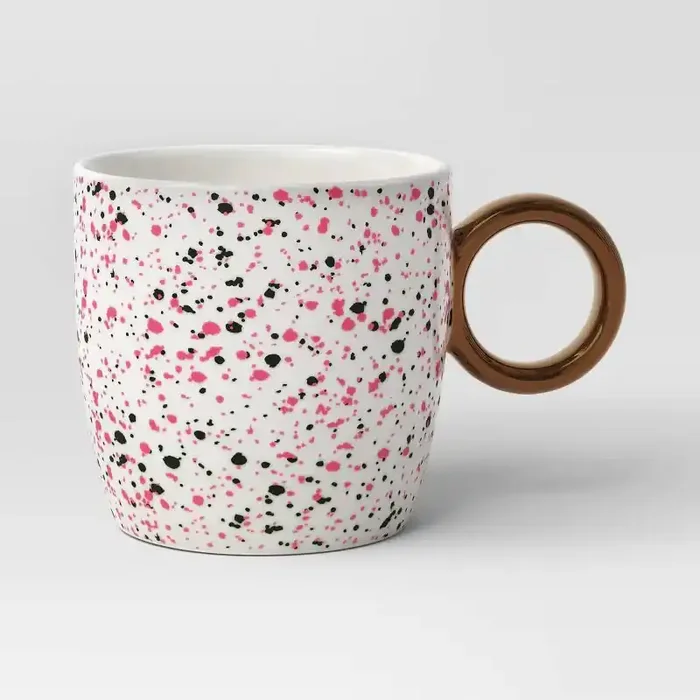 13oz Stoneware Spatter Print Mug Ruby Pink – Room Essentials™