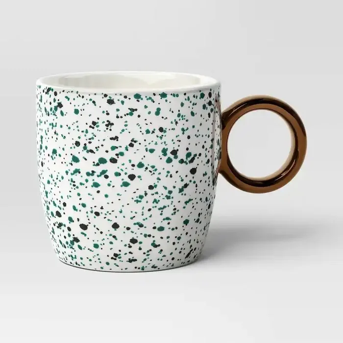 13oz Stoneware Spatter Print Mug Woodsy Green – Room Essentials™
