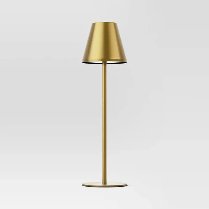 14″ Rechargeable Cordless Table Lamp with Touch Control and 3 Brightness Levels Brass – Room Essentials™