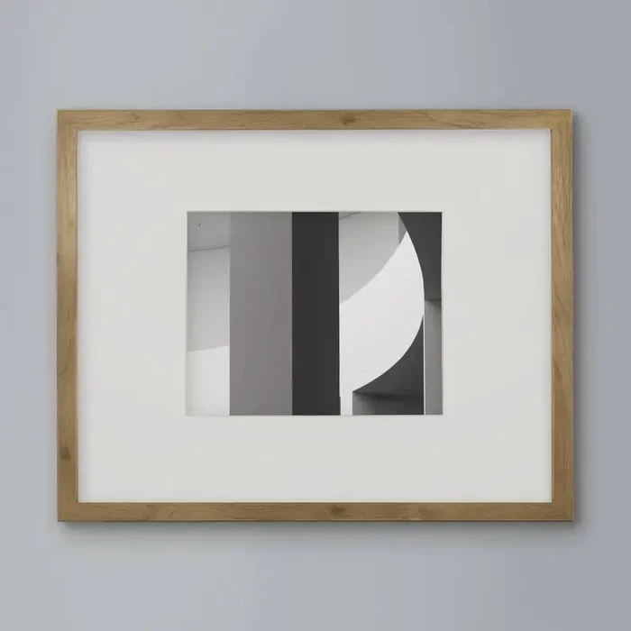 14″ x 18″ Matted to 8″ x 10″ Thin Gallery Frame with Mat – Threshold™ Modern MDF Wall Art Display, Acid-Free Beveled Mat