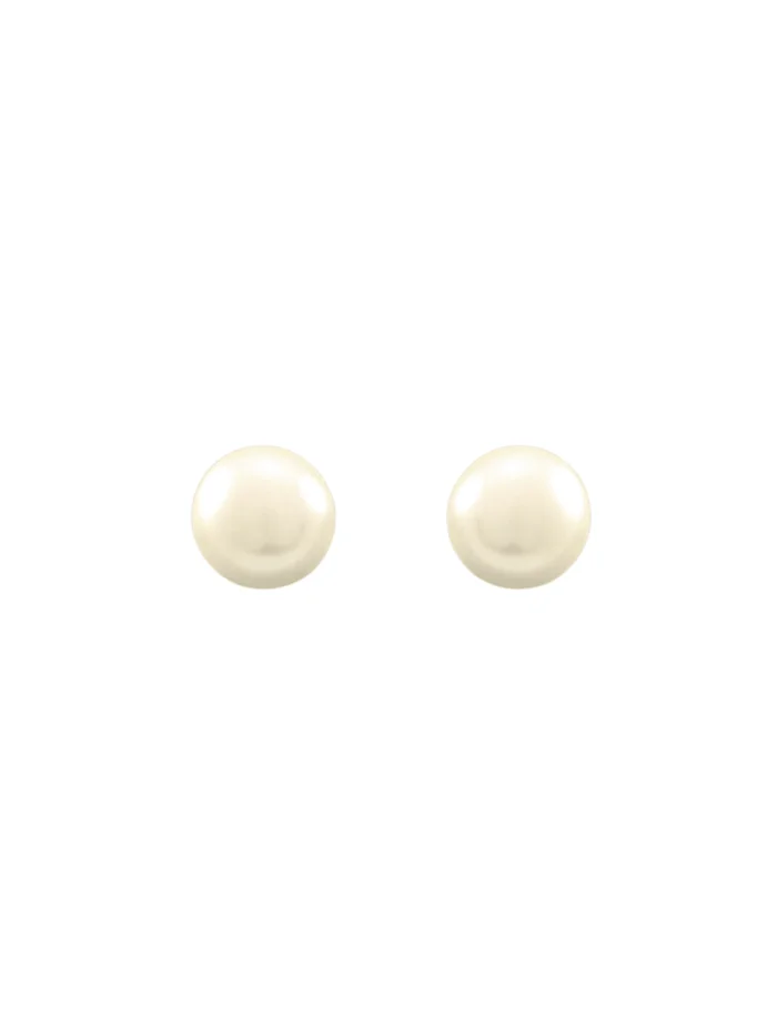 14mm Flat Back Pearl Stud Earrings