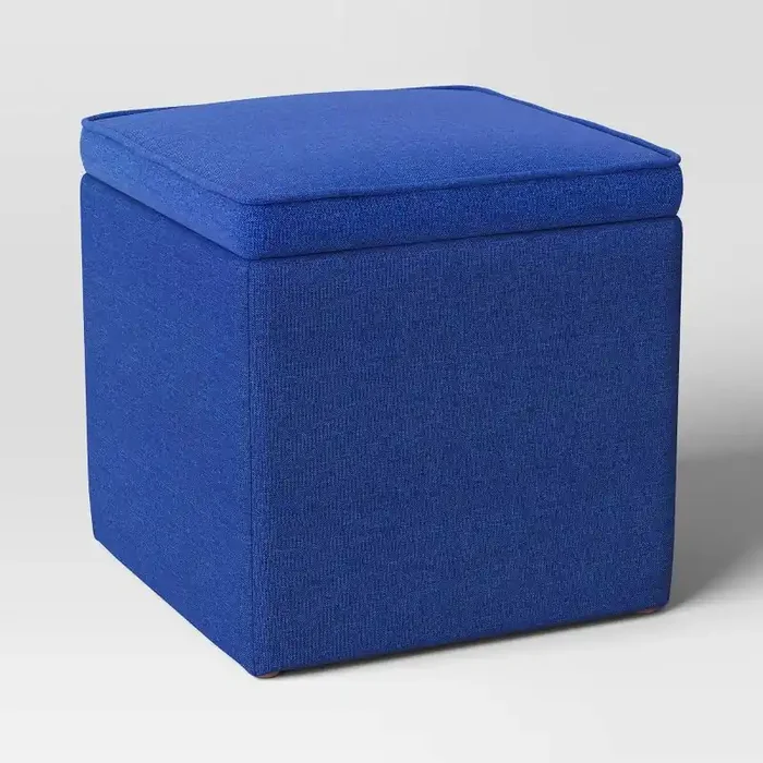 15″ Square Small Single Storage Dorm Ottoman Blue – Room Essentials™