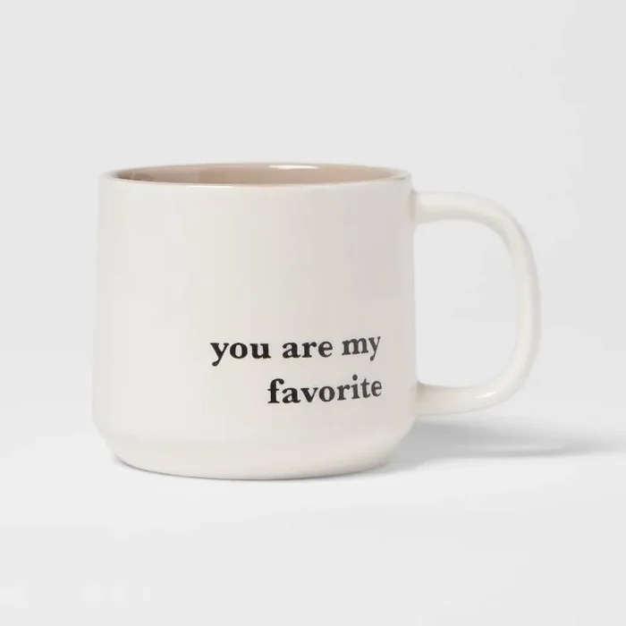 15oz Stoneware You Are My Favorite Mug – Threshold™ Traditional White Coffee Mugs, Dishwasher & Microwave Safe