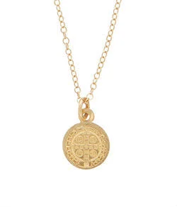 16″ NECKLACE GOLD, BLESSING SMALL GOLD CHARM