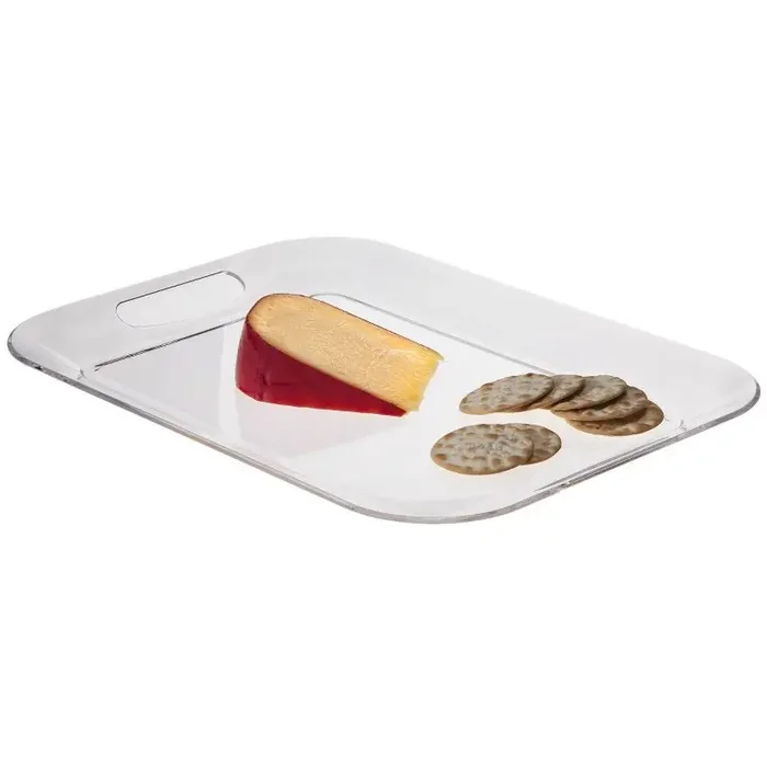 16″ x 12″ Plastic Serving Tray – Room Essentials™ Clear Rectangle, Dishwasher-Safe, Handles