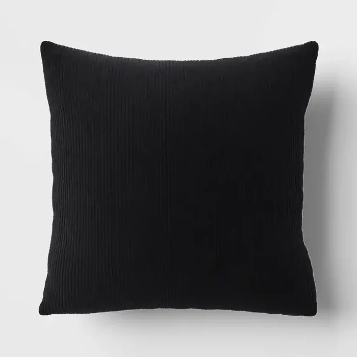 16″ x 16″ The Corduroy Collection Square Throw Pillow Black – Room Essentials™