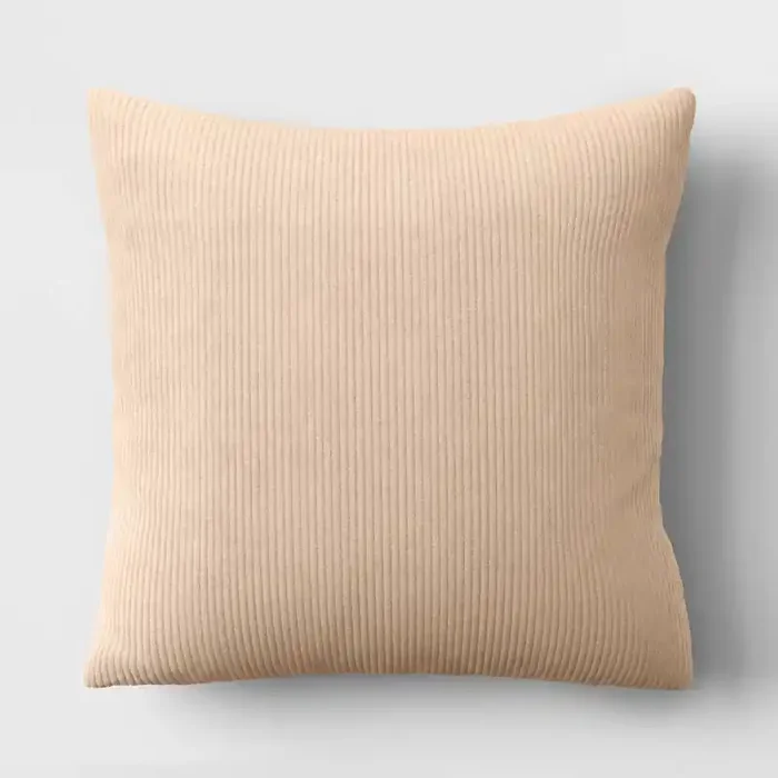 16″ x 16″ The Corduroy Collection Square Throw Pillow Cream – Room Essentials™