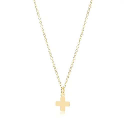 16 Inch Necklace Gold Signature Cross Gold Charm