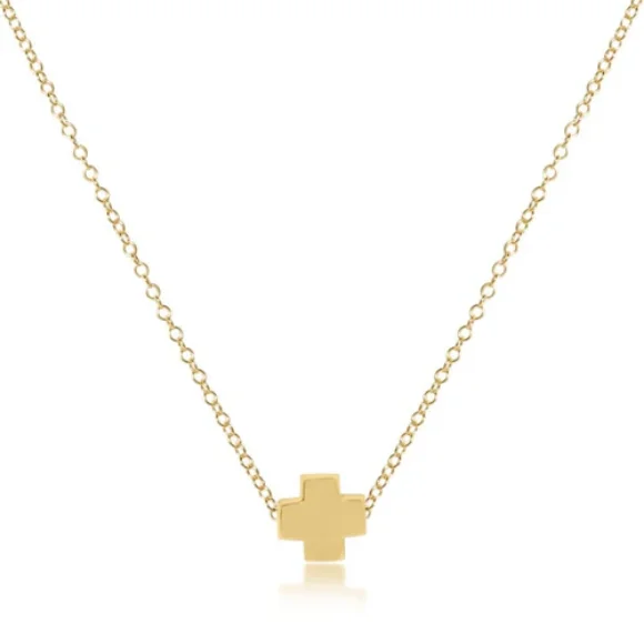 16 Inch Necklace Signature Cross Gold