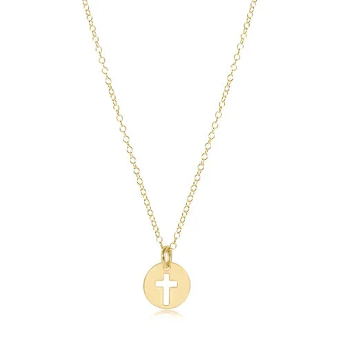 16” Necklace Gold- Blessed Gold Disc