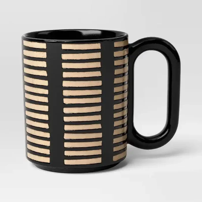 16oz Stoneware Broken Blinds Print Mug Black – Room Essentials™