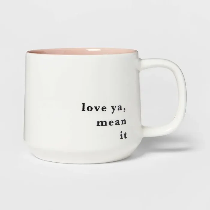16oz Stoneware Love Ya Mean It Color Splash Mug – Threshold™ Coffee Mugs, Gifts for Mom, Best Friend Gifts
