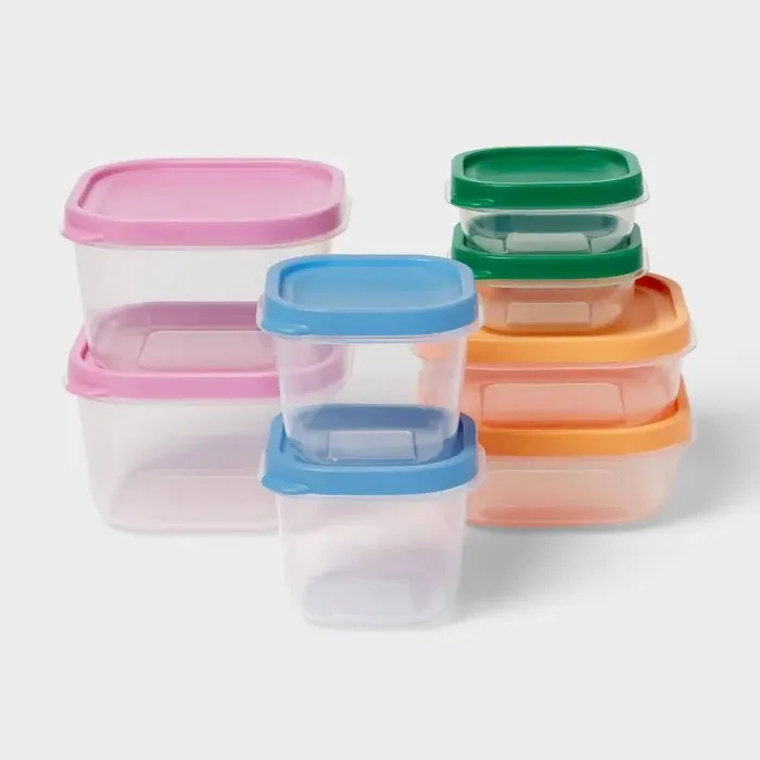 16pc (set of 8) Plastic Food Storage Container Set Yellow/Green – Room Essentials™