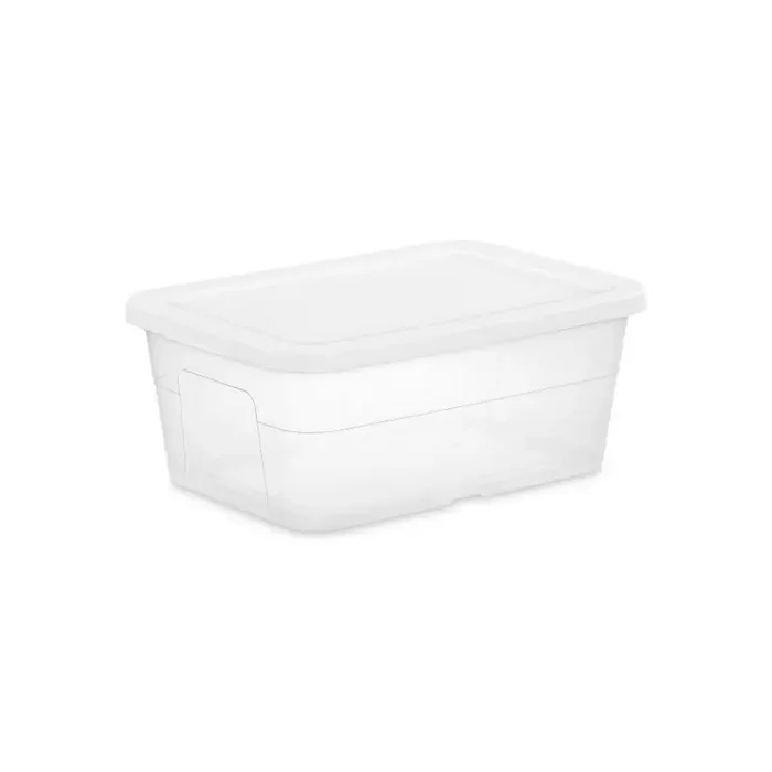 16qt Clear Storage Box with Lid White – Room Essentials™ Plastic, Portable, Stackable, Snap Closure, Universal Storage