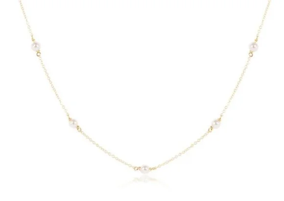 17 Inch Choker Jooy Simplicity Chain Gold 3mm Pearl