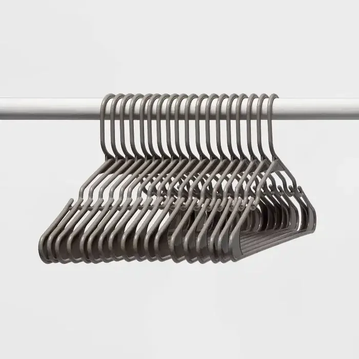 18pk Plastic Hangers Gray – Room Essentials™ Clothes Storage for Dresses, Skirts, Sweaters, Pants, Shirts