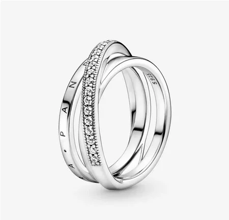 199057C01-52 Crossover Pavé Triple Band Ring size 52