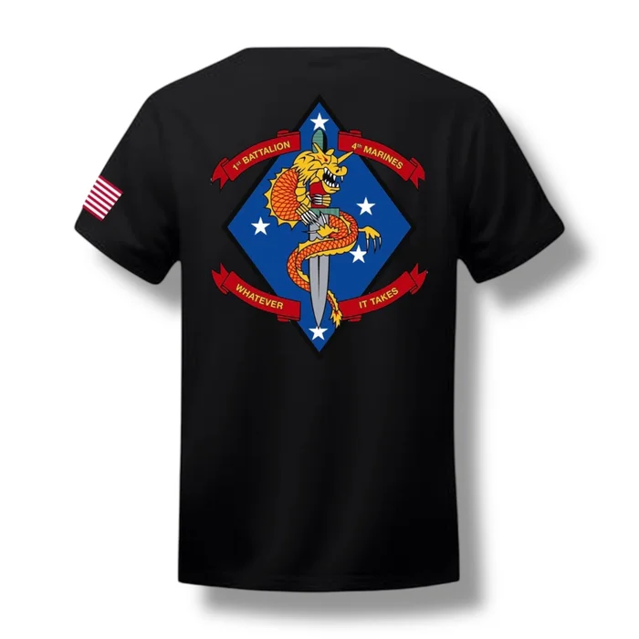 1ST BATTALION 4TH MARINES TEE (BLACK)