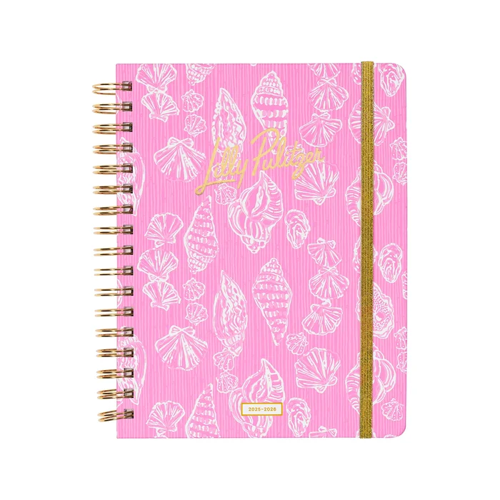2025-2026 LILLY PULITZER LARGE 17 MONTH AGENDA | ROUSSEAU PINK CUTE AS SHELL