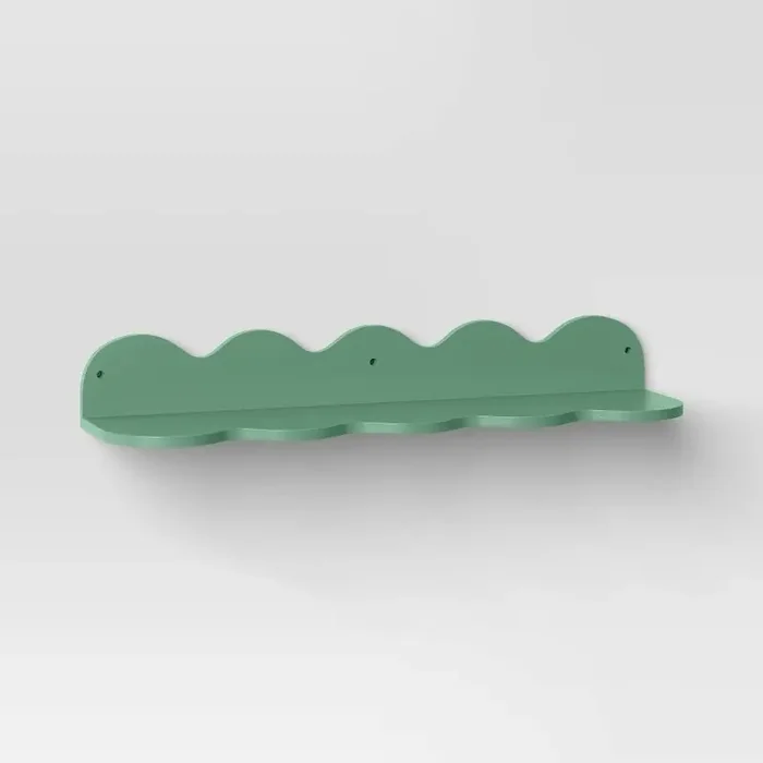 24″ Wavy Wall Shelf Green – Room Essentials™