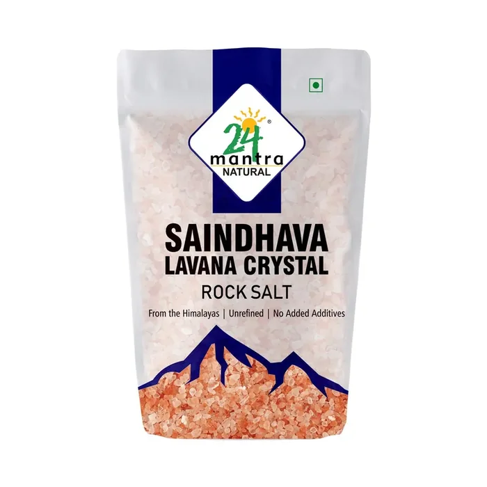 24 Mantra Organic Natural Saindhava Lavana Crystal Rock Salt , 1 Kg
