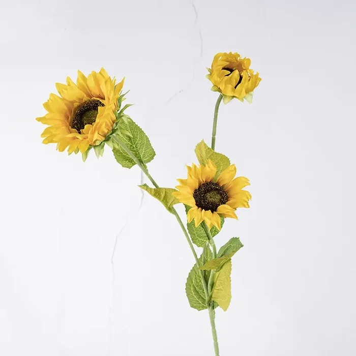26” Tall Silk Sunflower Single Spray, Fall Decorative Flower
