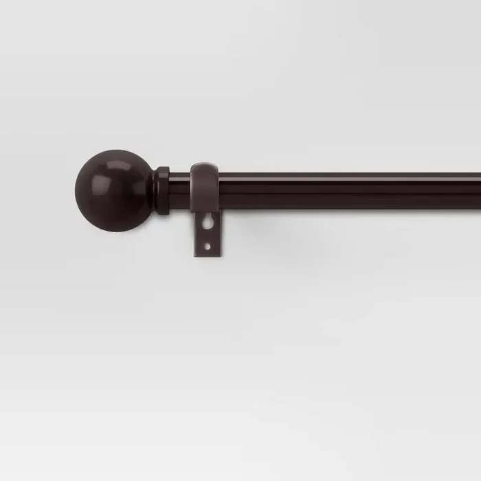 28″-48″ Café Ball Curtain Rod Oil Rubbed Bronze – Room Essentials™ Adjustable Metal Rod, Single, Brown