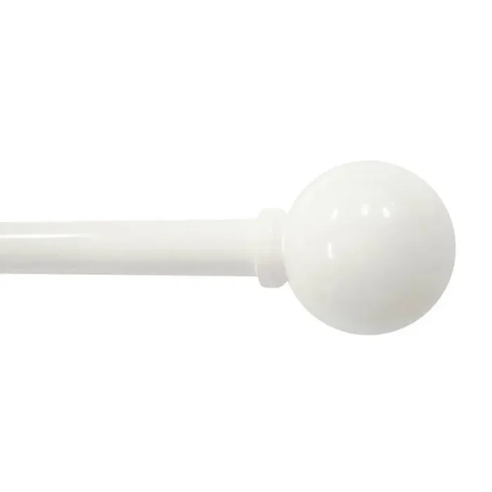 28″-48″ Café Ball Curtain Rod White – Room Essentials™ Adjustable Metal Rod with Ball Finial, Single Rod