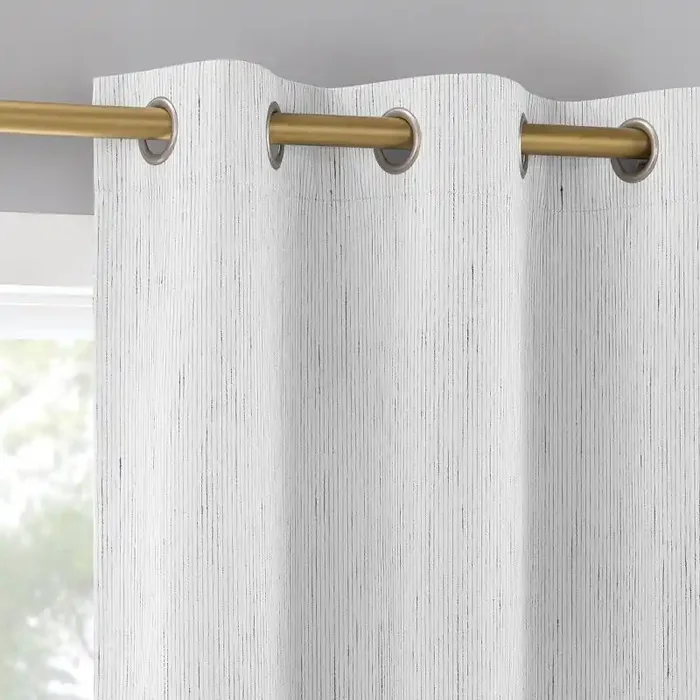 2pc 37″x63″ Sun Zero Halleck Vertical Strie 100% Blackout Grommet Curtain Panel Pair Pearl Modern Thermal Insulated