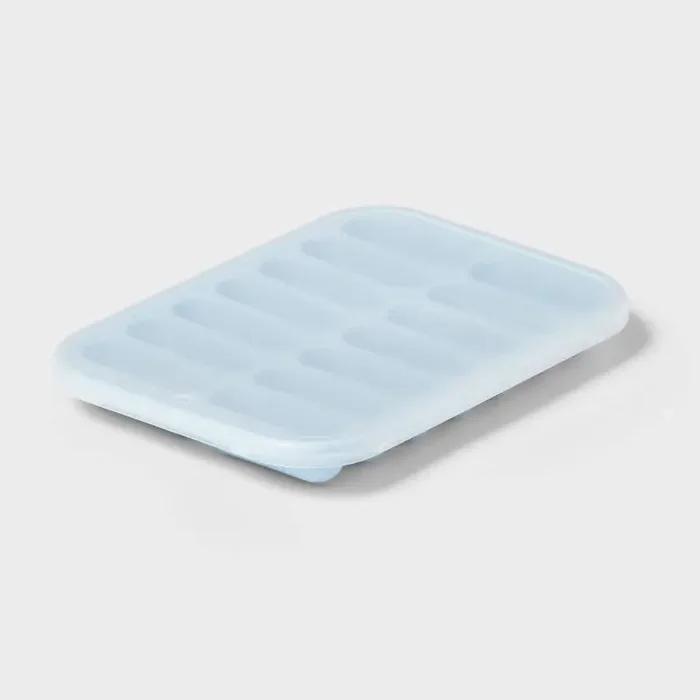 2pc Silicone Water Bottle Ice Cube Tray with Lid Blue – Room Essentials™