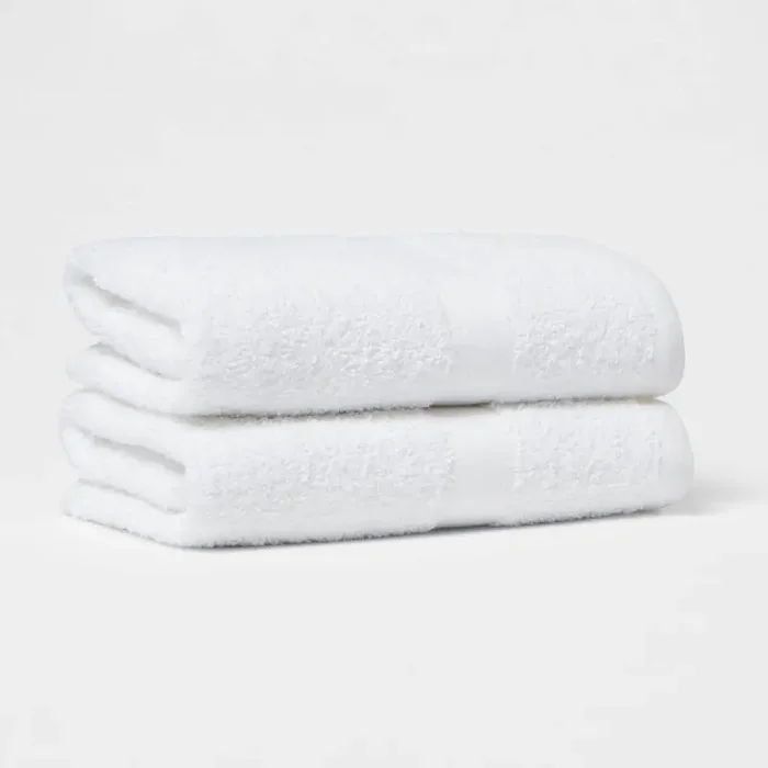 2pk Hand Towel Set White – Room Essentials™ Cotton Polyester Blend, Lightweight, OEKO-TEX Certified