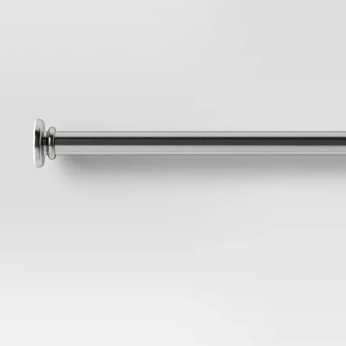 30″-52″ Round Tension Curtain Rod Plated Brushed Nickel – Room Essentials™ Steel, Single Rod, 0.75″ Diameter
