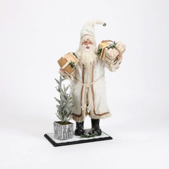 30″ CREAM SANTA STATUE