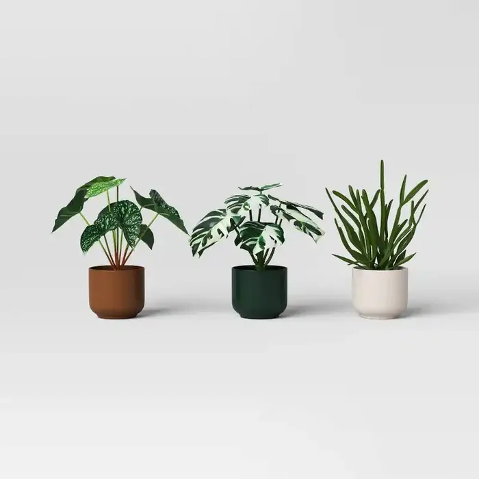 3pk 7.87″ Monstera Artificial Plants – Room Essentials™