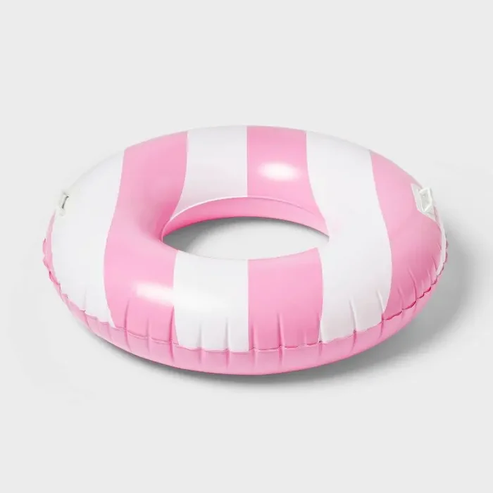 42‘‘ Pool Tube with Handle – Sun Squad™ Pink/White Water Float Toy, PVC, 6+ Years