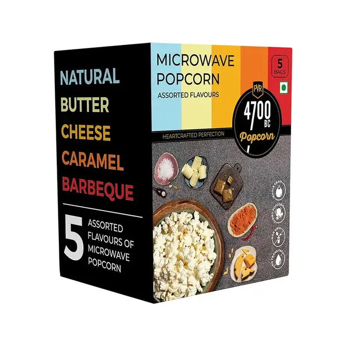 4700BC Popcorn, Microwave Bags, Assorted Flavours, 454g, (Pack of 5)