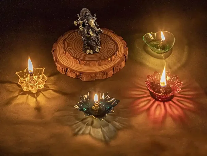 48pcs Diyas, 3D Reusable Reflective Shadow Colourful Diya for Diwali Decoration Items for Home Decor and Dipawali Puja, Oil with Water Diya bati for Navratri Deepawali Lights Pooja by Hallstatt