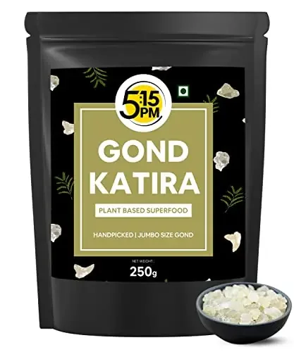 5 15PM Gond Katira 250g 100% Pure & Natural Edible Gum Tragacanth Gum High Cooling Properties Herbal Food Super food 250g