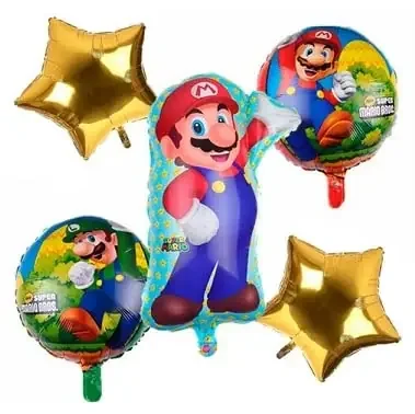 5pcs Super Mario Birthday Party Supplies for Game Decoration and Kids Birthday Party Decoration