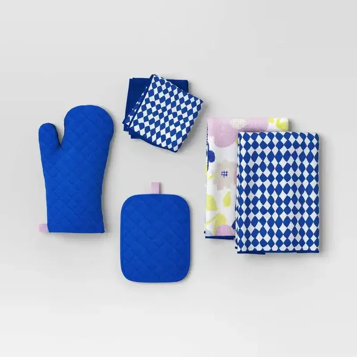 6pc Kitchen Textile Set Blue/Purple – Room Essentials™