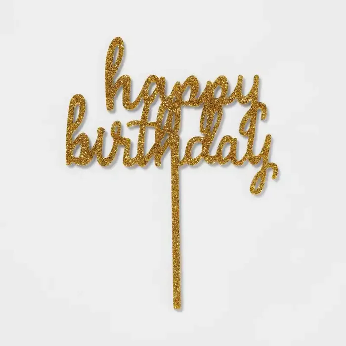 “Happy Birthday” Cake Decor Gold – Spritz™